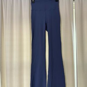 Women's Navy Blue High-Waisted flare leggings